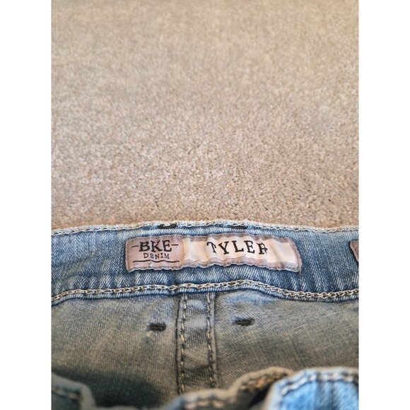 BKE Buckle Tyler Jeans Mens 34R (34x31) Straight Leg Light Wash Fade Distressed - Picture 7 of 16